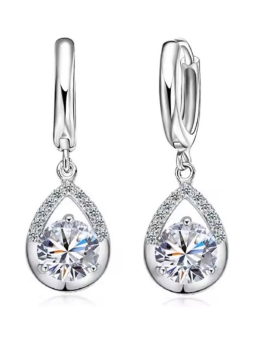 Swarovski Elements 925 Sterling Silver Teardrop Earrings NEW